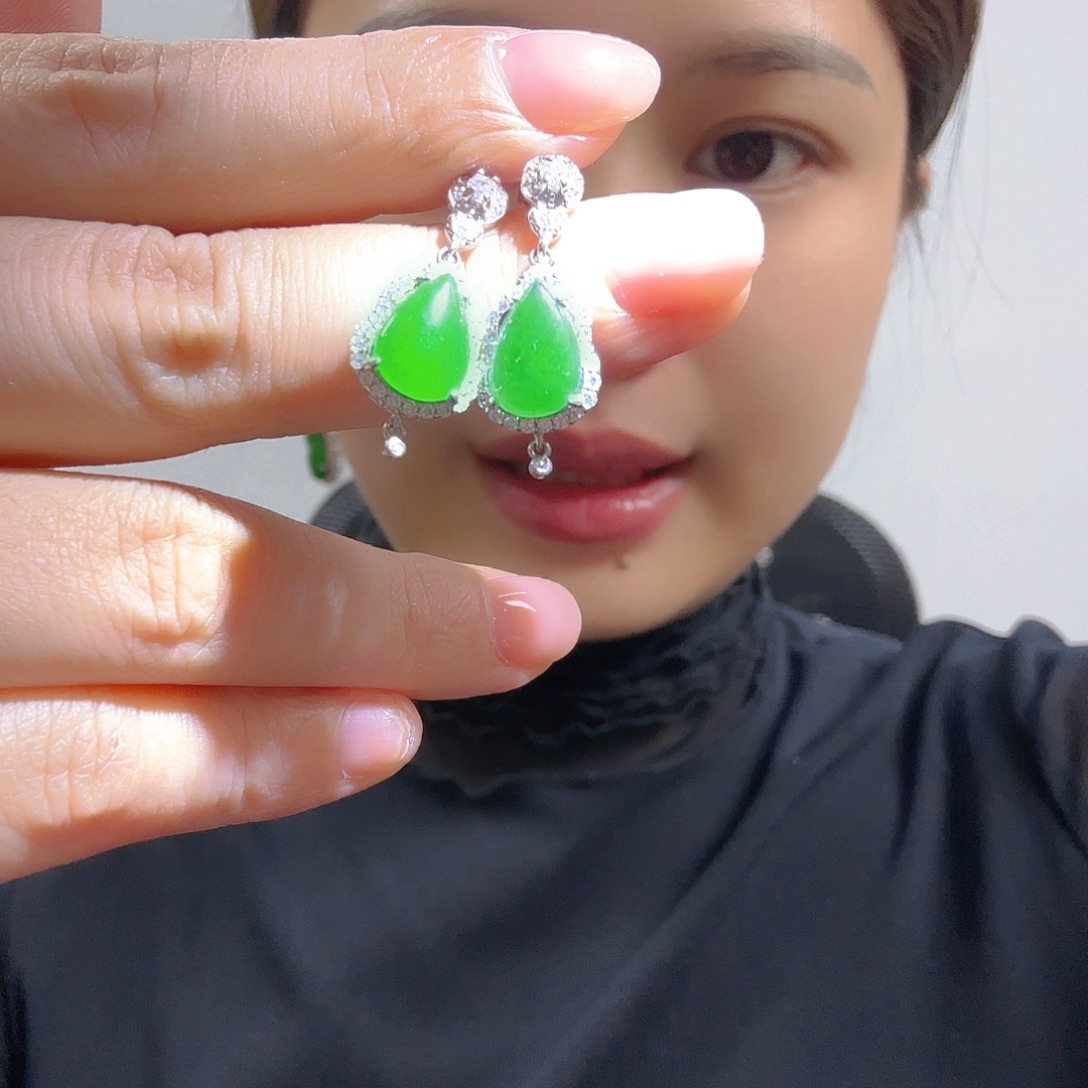 翡翠银S925镶嵌吊坠(不含链)