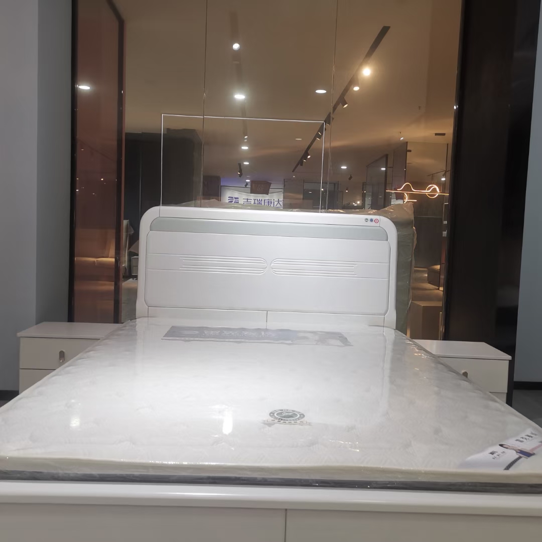 CF106#绿+白1.5米轻奢奶油风实木床白色