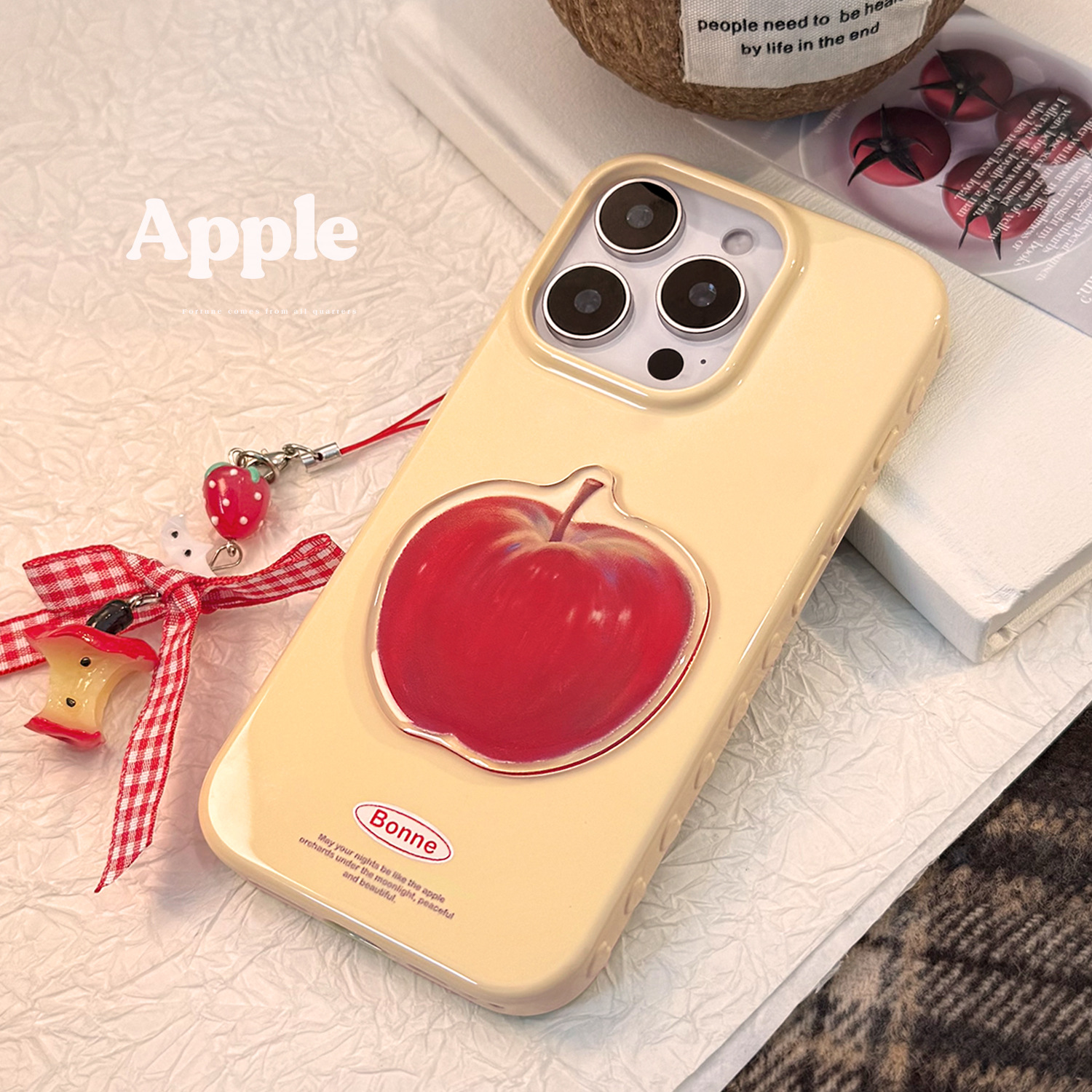【包相机键】红色苹果15手机壳iphone16promax适用14立体13全包12软