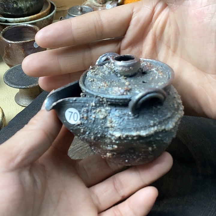 杯手工粗陶、柴烧茶器
