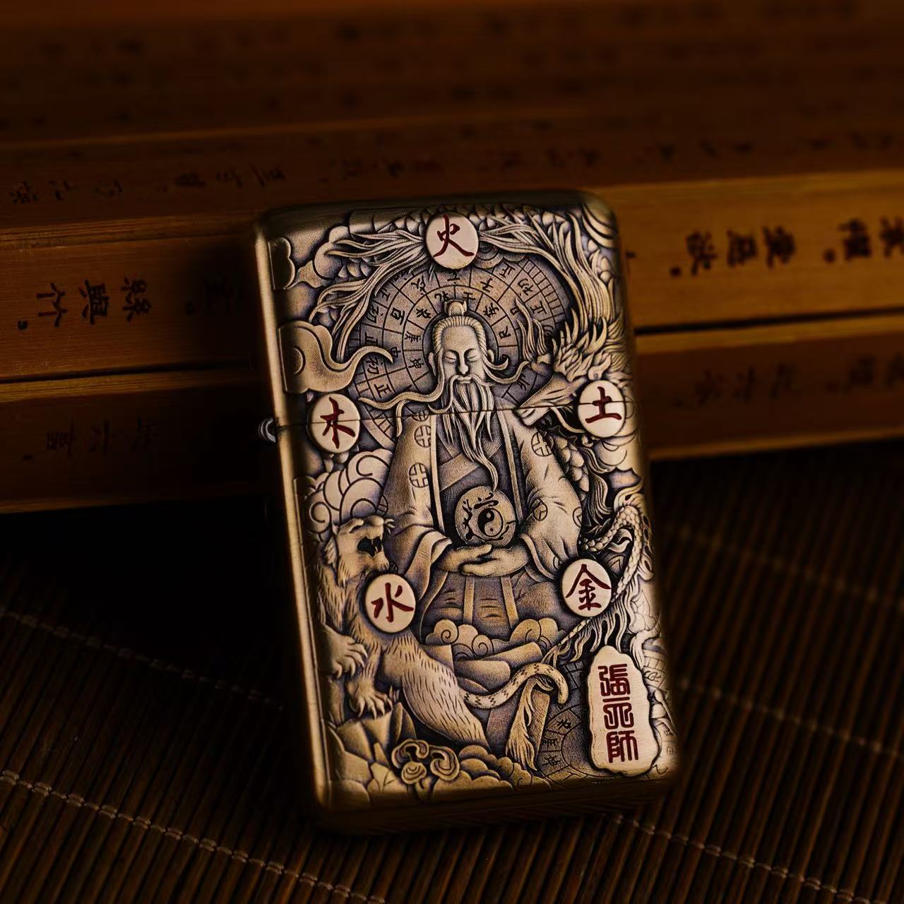 佐罗ZORRO超薄790三代内胆机浮雕朱朱镶嵌复古经典男士煤油打火机