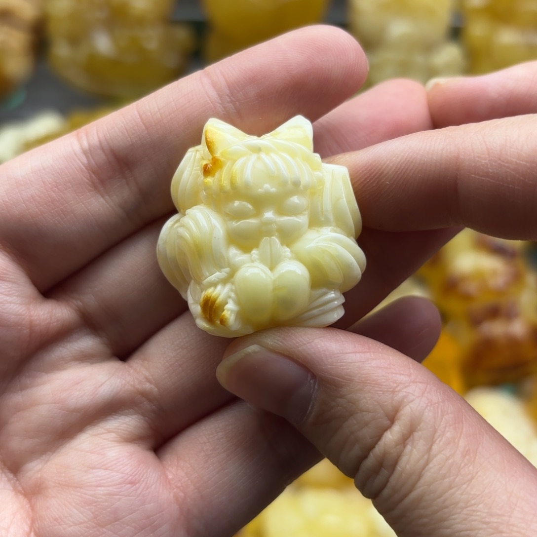 蜜蜡裸石未镶嵌蜜蜡吊坠打孔不退换