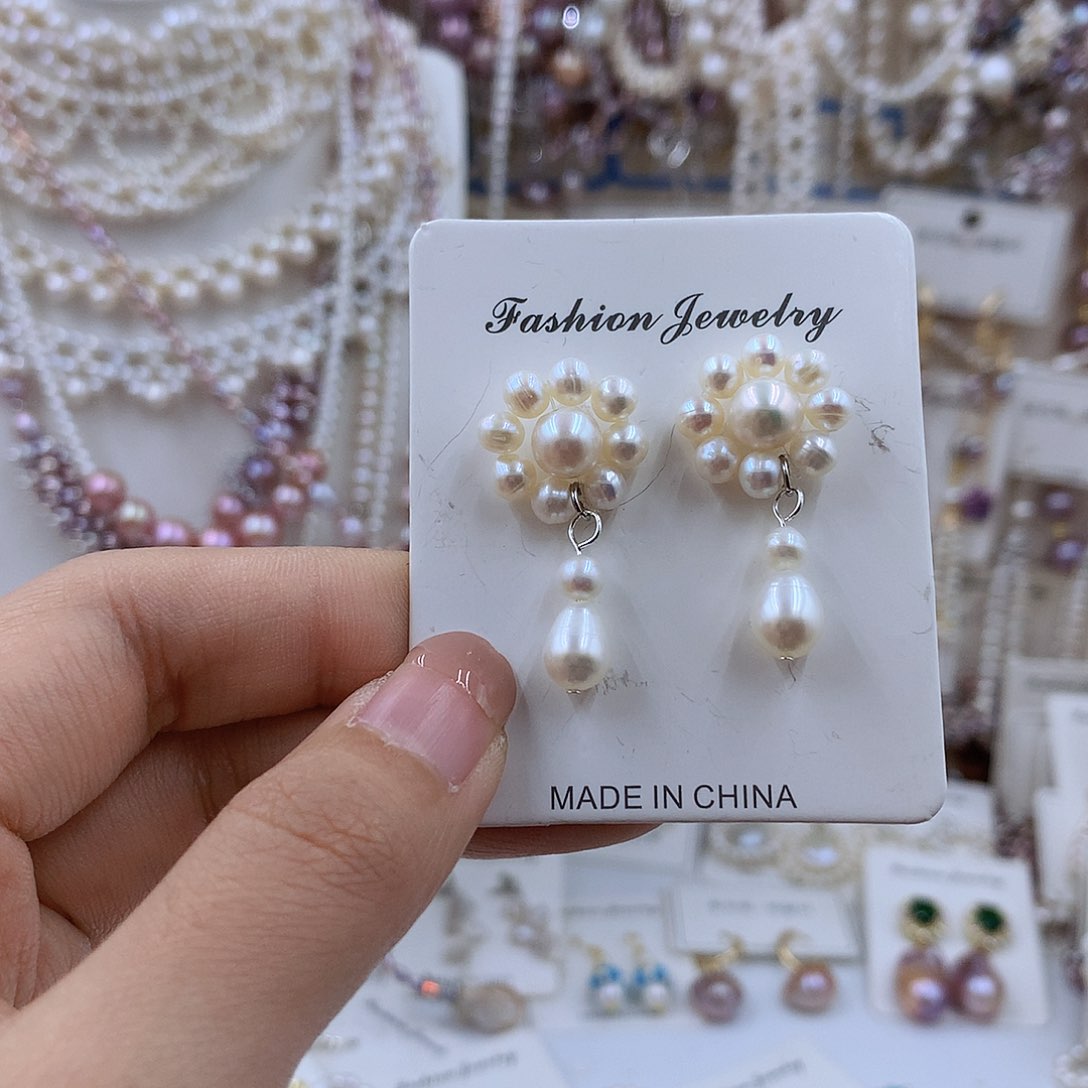 项链银S925镶嵌淡水珍珠