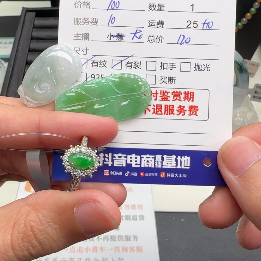 苹***亮翡翠未镶嵌吊坠(不含链)翡翠吊坠