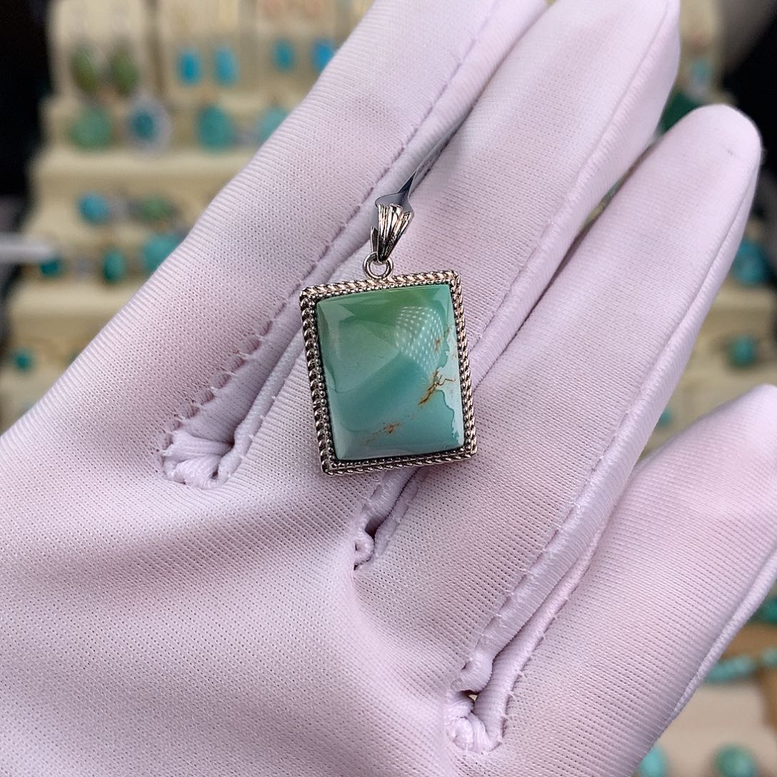 绿松石银S925镶嵌颈饰