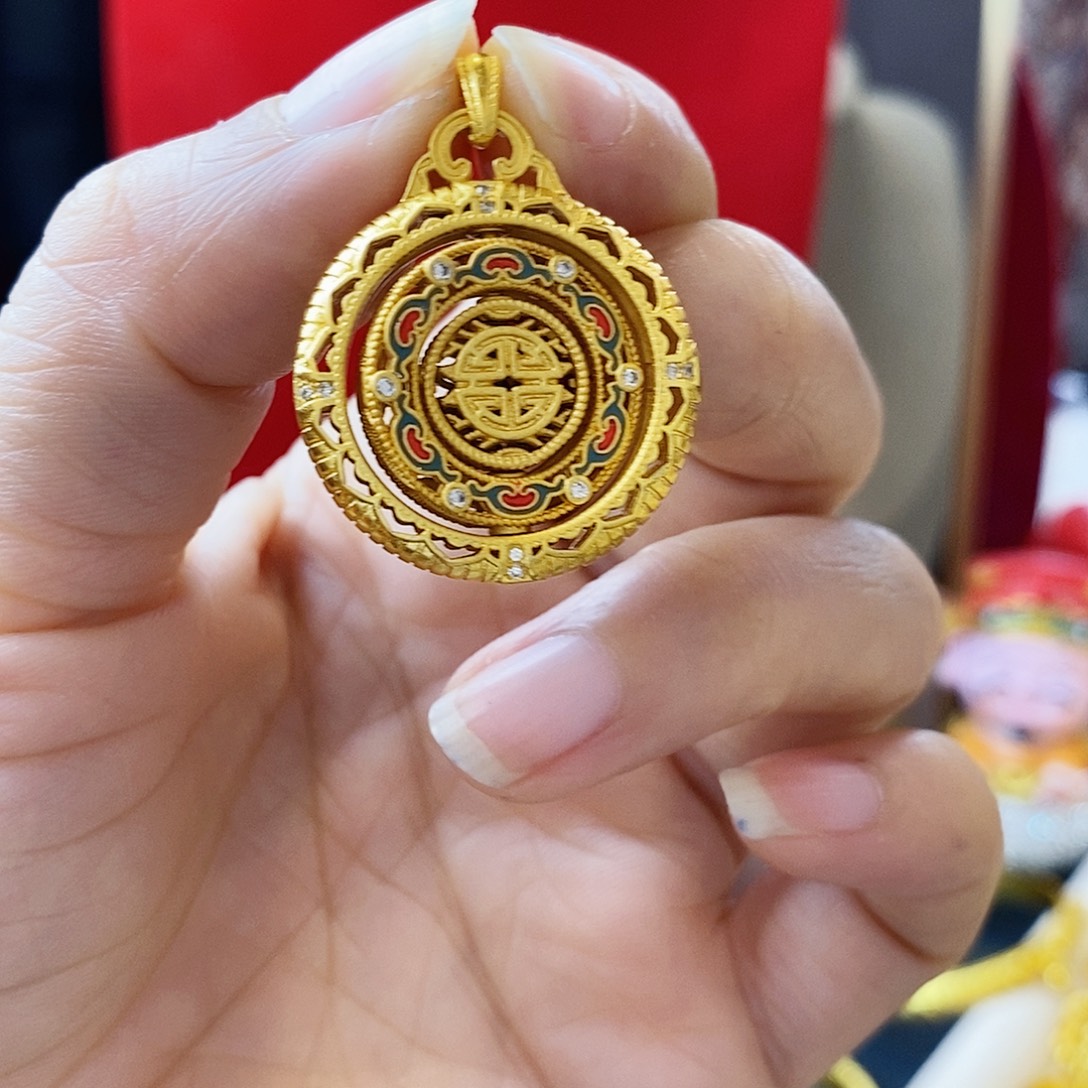 纯铜合金00053旋转平安扣