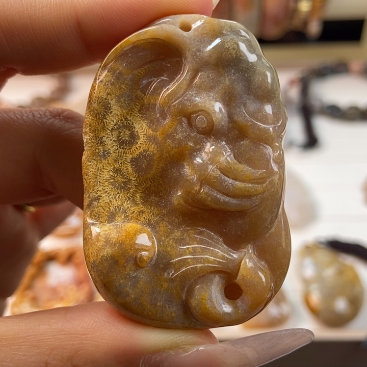 硅化玉吊坠(不含链)未镶嵌28号链接