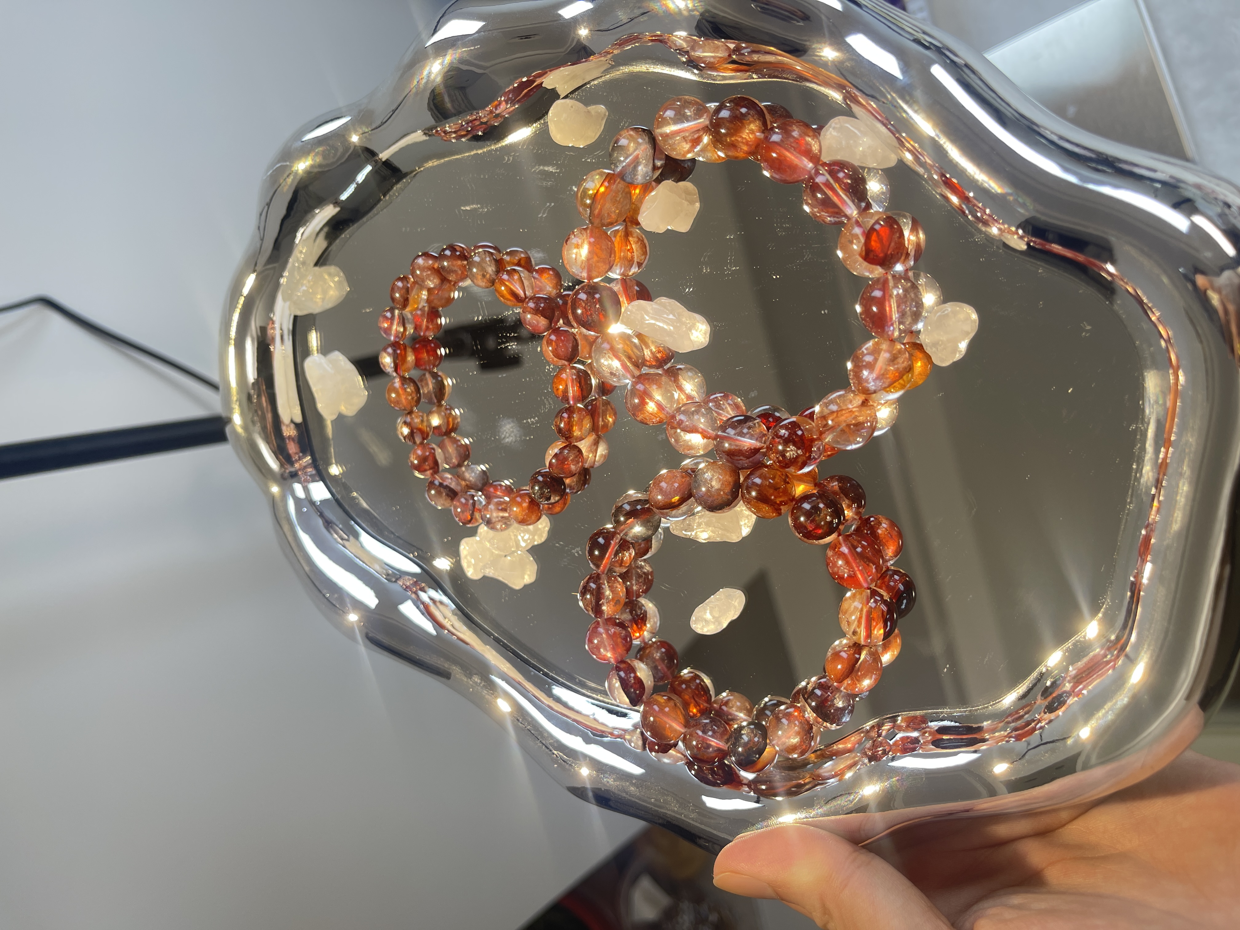 牛血红锦鲤红胶花手串男女同款（多样性发其一）