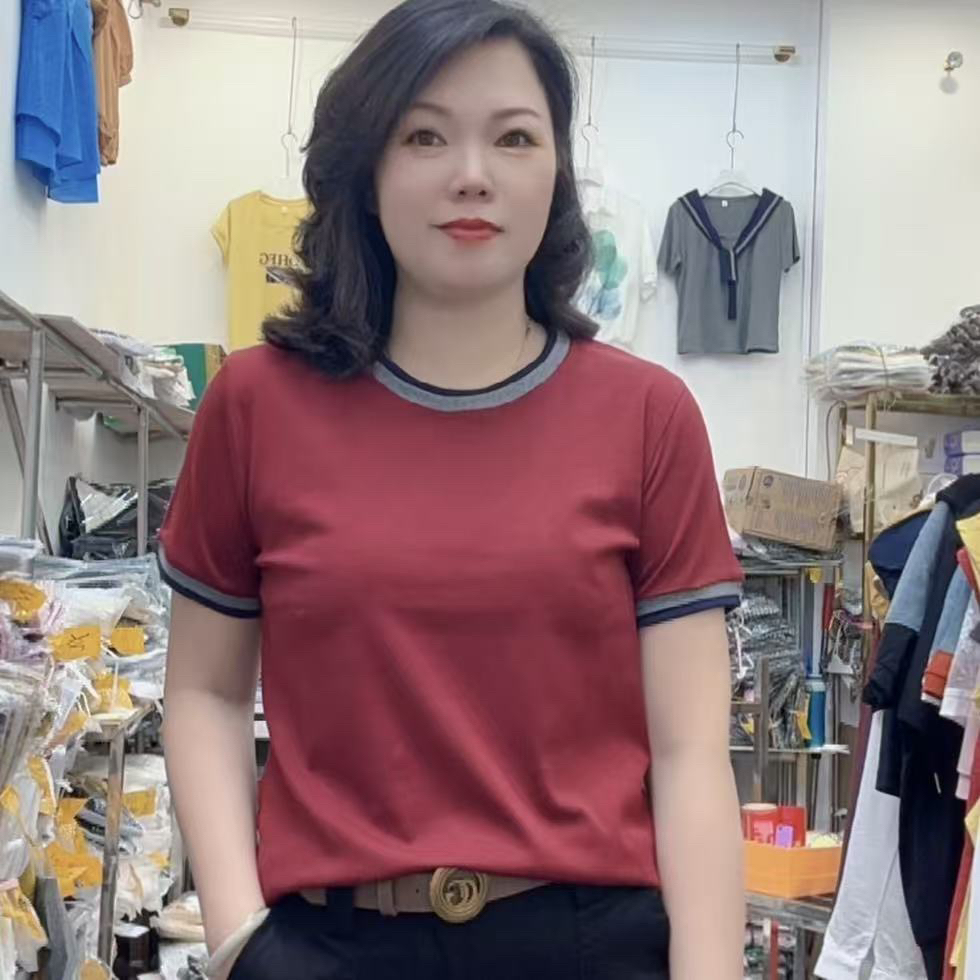 （芬芬家）新款时尚极简风休闲百搭圆领拼色T恤88822