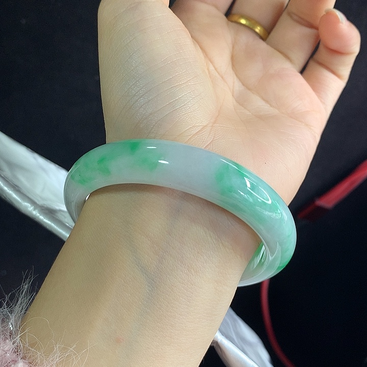 翡翠未镶嵌手镯57圈 6306小宽胎 