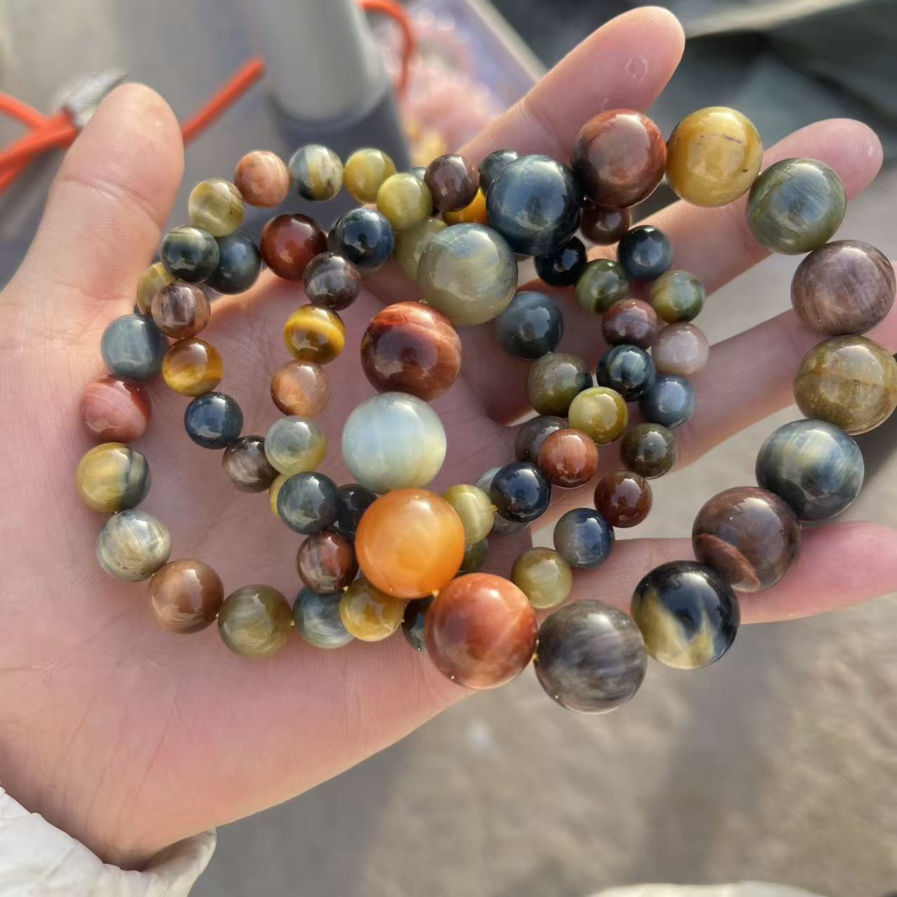 【梵东甄选】A067-天然彩虎眼单圈手串手链-多样性发其一