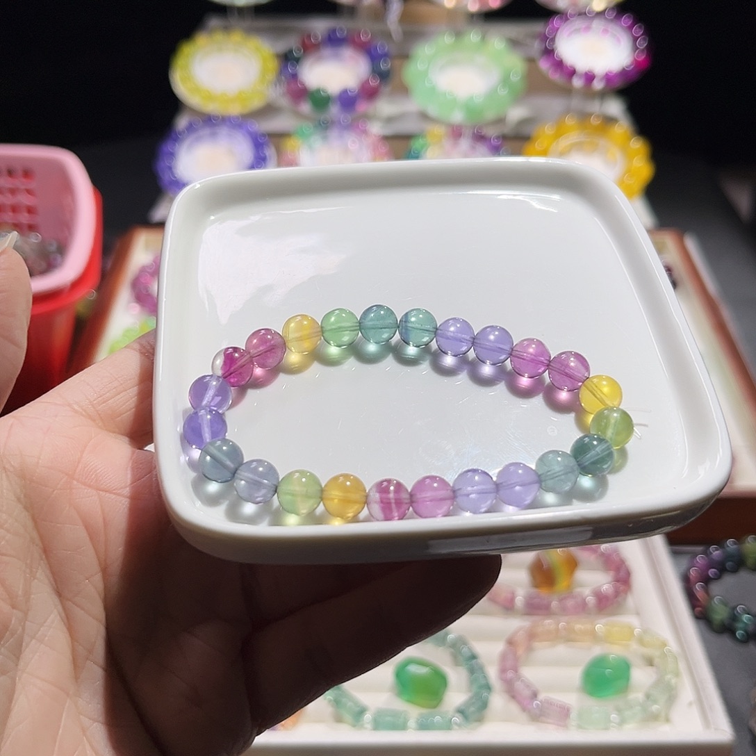 手串萤石未镶嵌8咪马卡龙