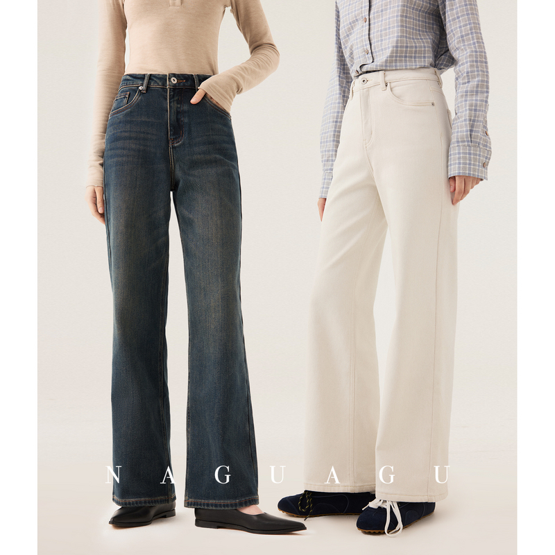 【热绒发热牛仔】定制植绒拉毛 复古经典水窄版直筒牛仔裤冬款