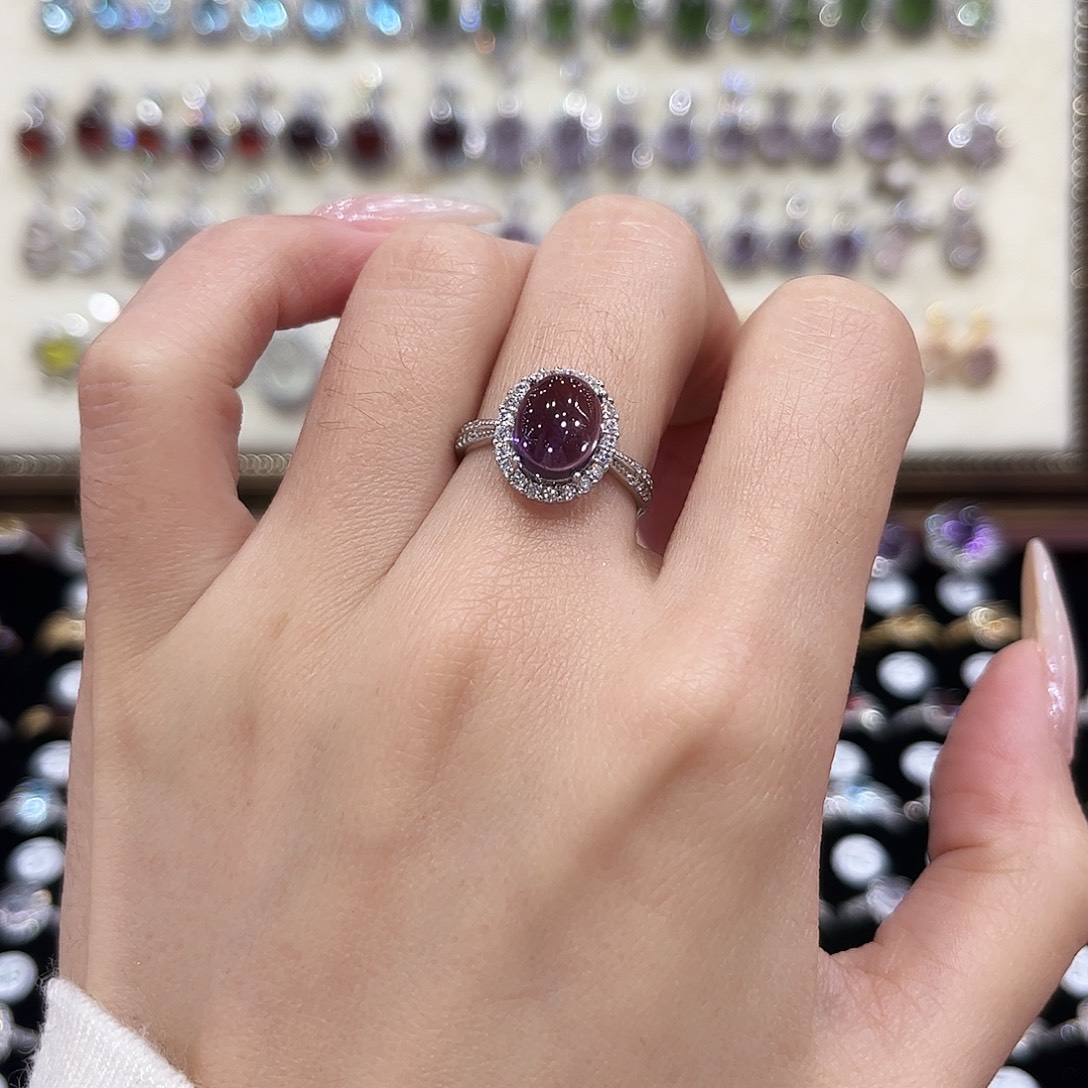 b***g戒指紫晶银S925镶嵌