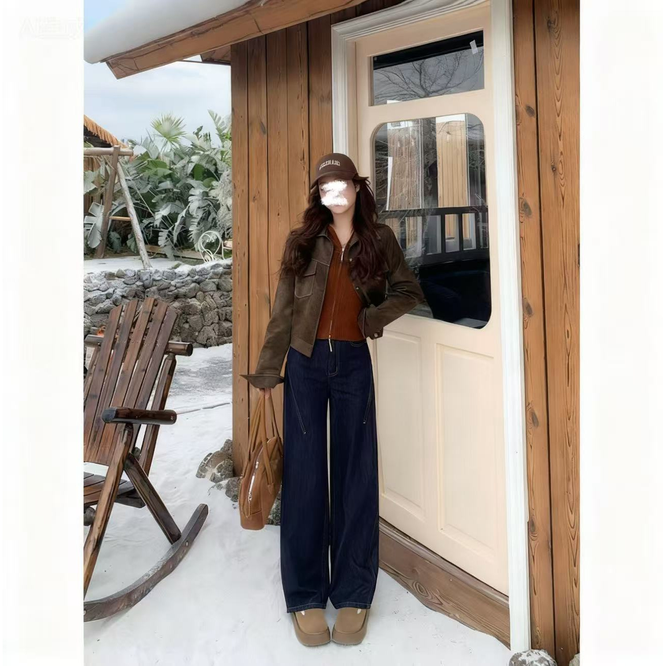 【加绒/加厚️现货️✈️运费险】冬新款韩国高腰窄版直筒软牛仔·丹宁蓝