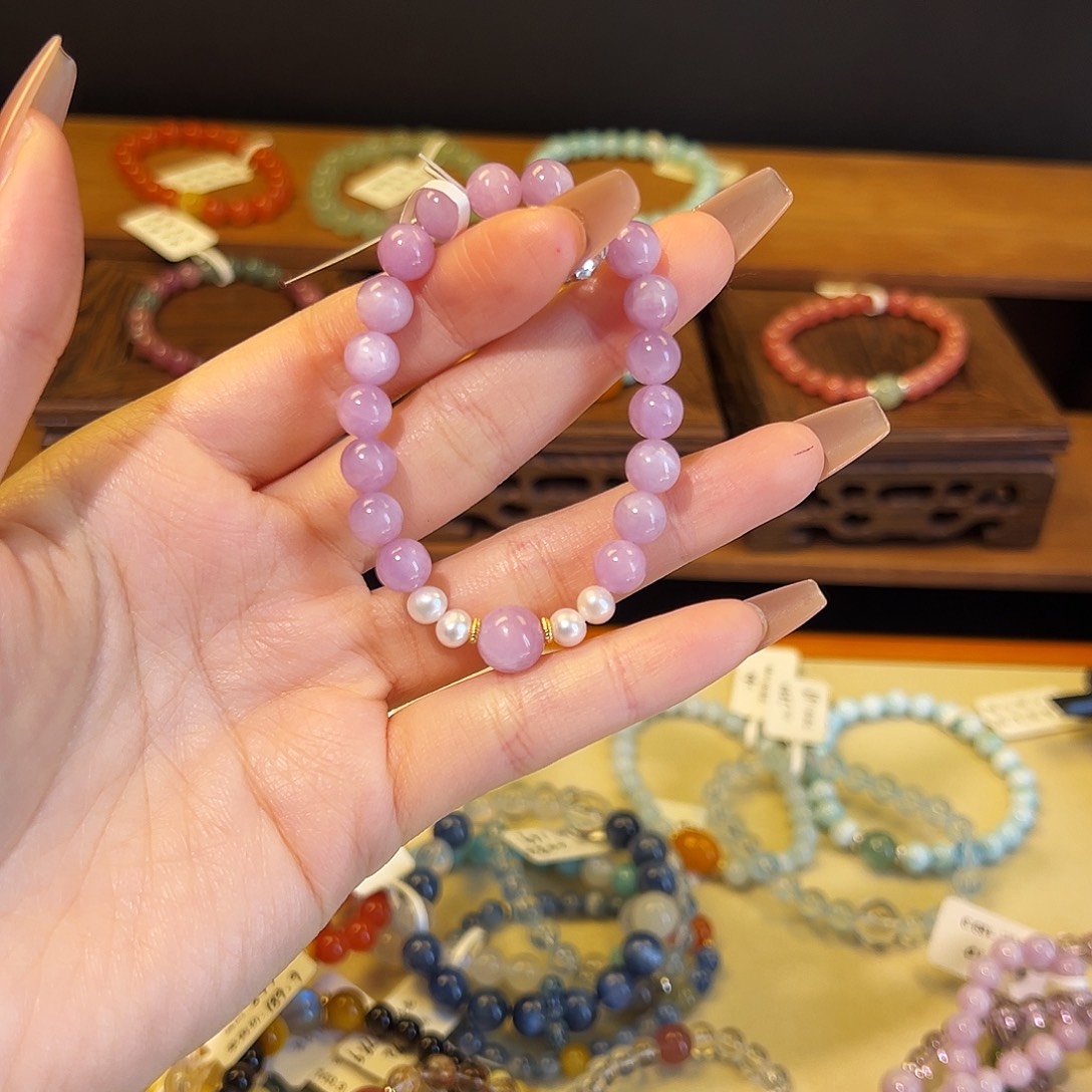 水晶手链银S925镶嵌紫锂辉2022