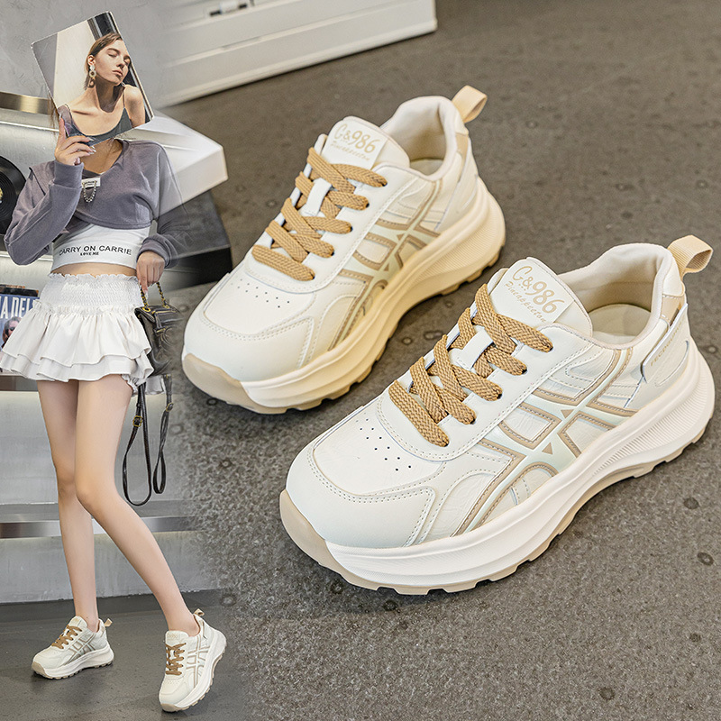大码41一43复古厚底小白鞋女2025春秋新款百搭轻便休闲运动鞋