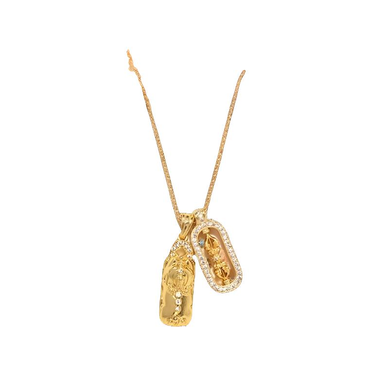 一倾金刚杵镶钻貔貅项链