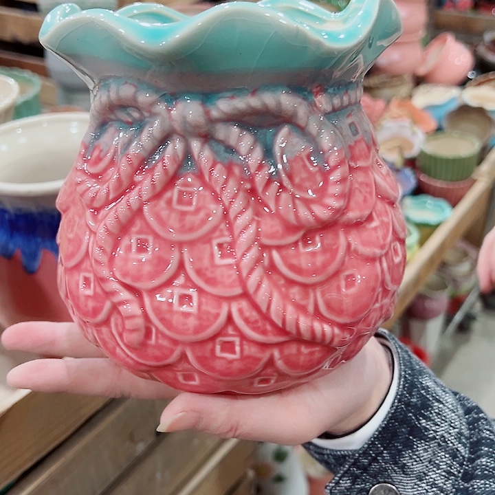 有孔，凑单福利满10元发货陶瓷多肉花盆！