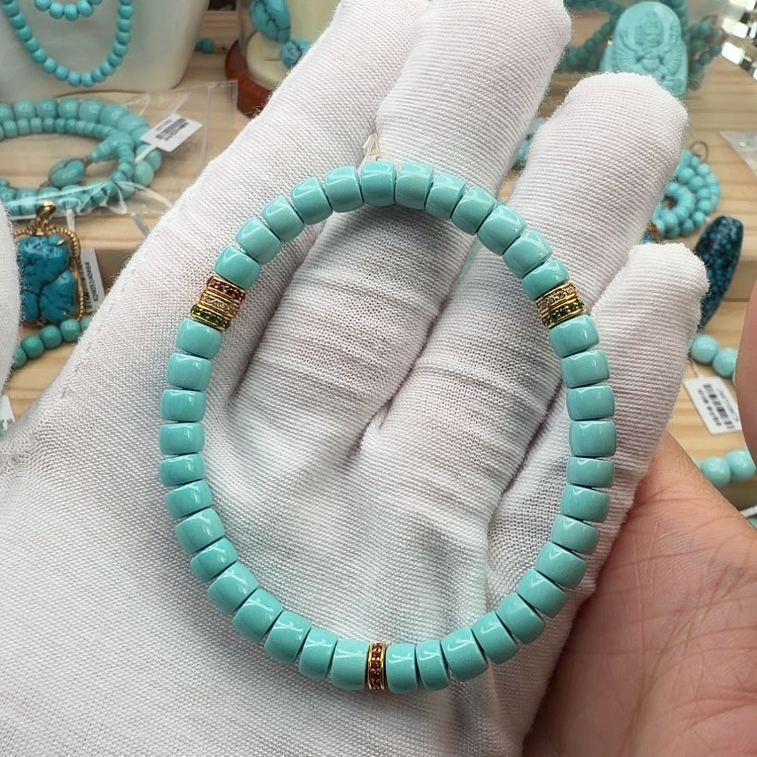 绿松石18K金镶嵌珠宝奇石