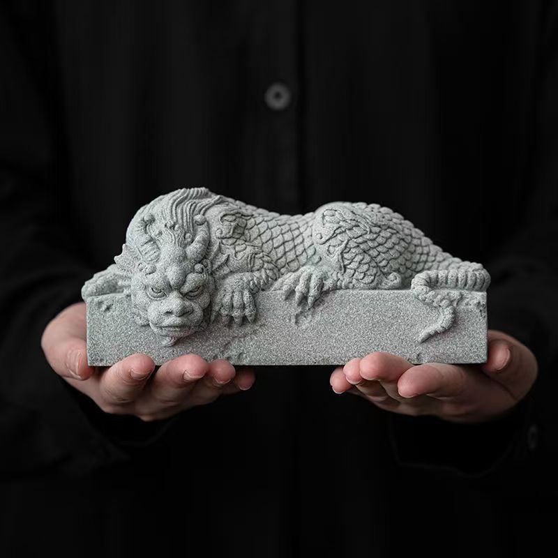 镇水兽中式花园庭院摆件玄关茶宠室内鱼缸装饰盆景公园雕刻工艺品