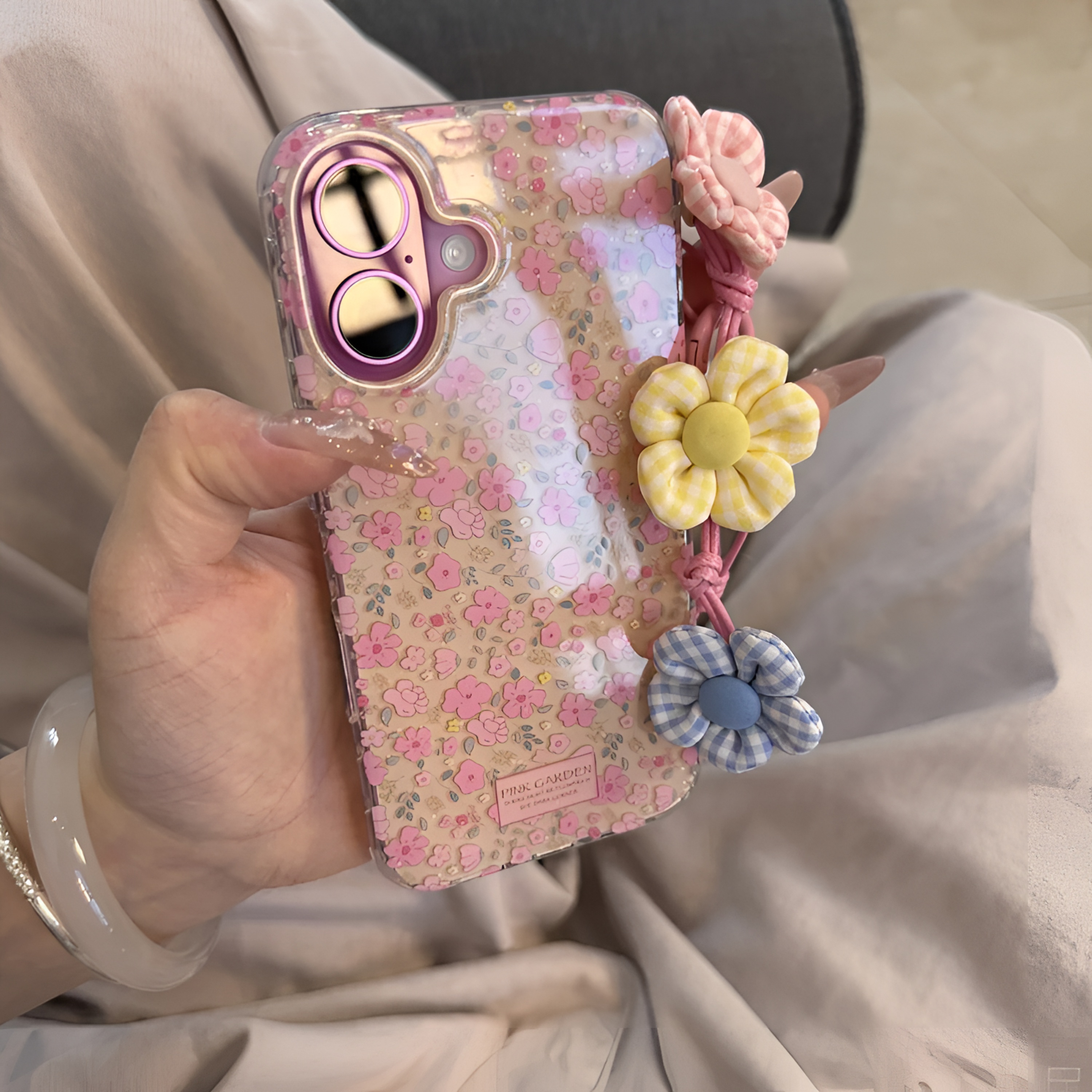 满屏小红花适用于苹果17/15/16promax女壳VIVO华为OPPO小米15女壳