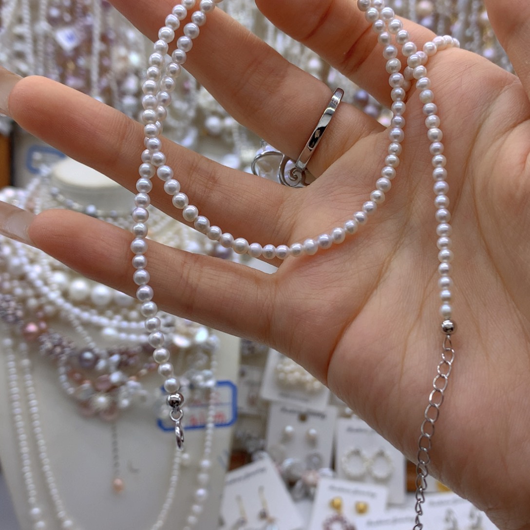 合金淡水珍珠耳饰项链