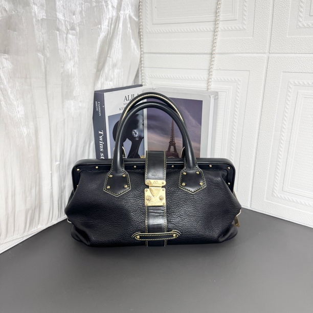 95新 LouisVuitton/路易威登 95新 黑色苏哈里手提包
