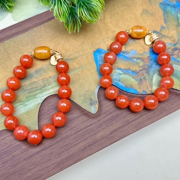 XH125南红滴水洞手串12mm+多样性发其一