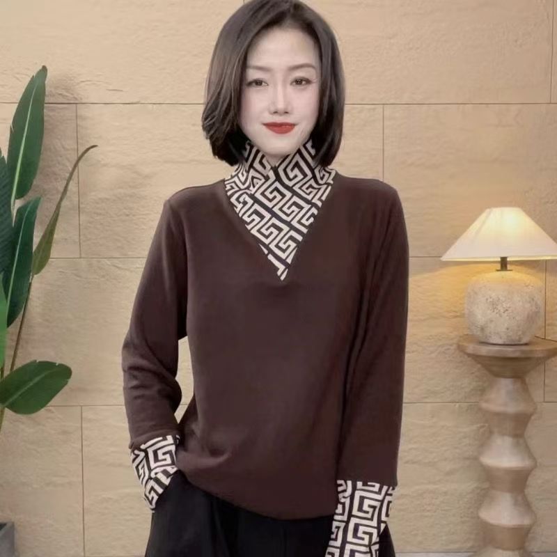 12033-新款秋冬大码女装保暖休闲上衣长袖减龄中老年衣服【B9-4-3】