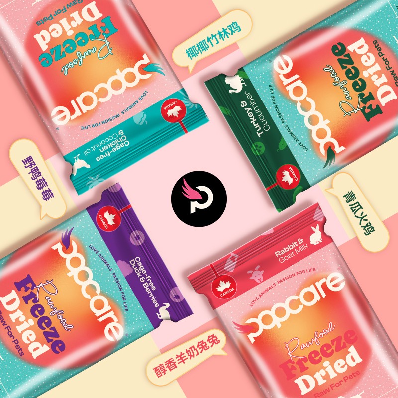 POPCARE泡泡可儿全价主食冻干生骨肉羊奶椰椰鸡青瓜野鸭火鸡 PPKE