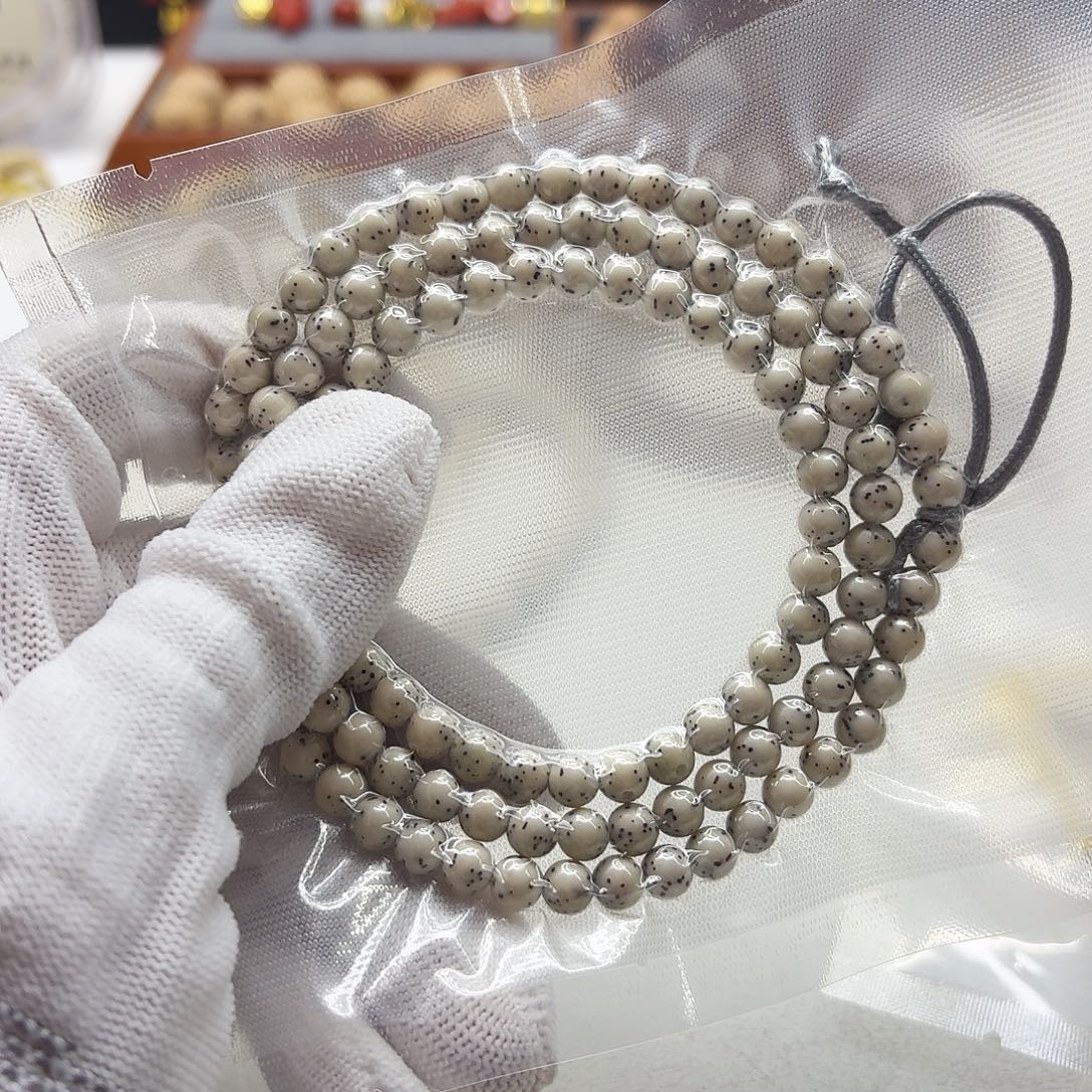 吊坠星月菩提111梵天骨瓷白双留白6圆108