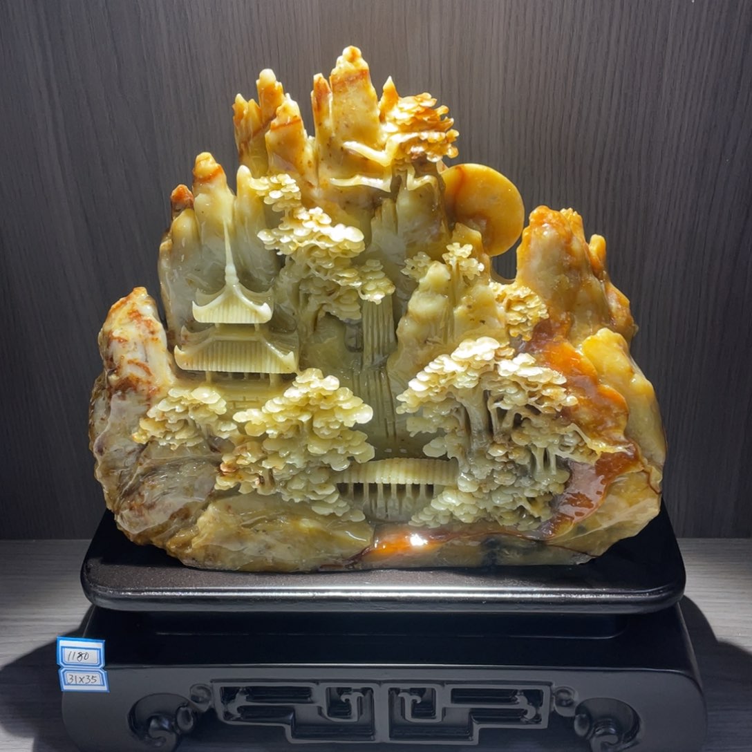 透闪石-蛇纹石玉（覆膜）珠宝奇石合金