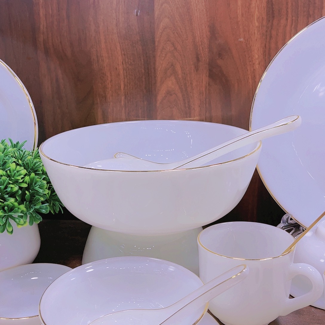 【闪购商品】瓷描金纯白玉瓷套装