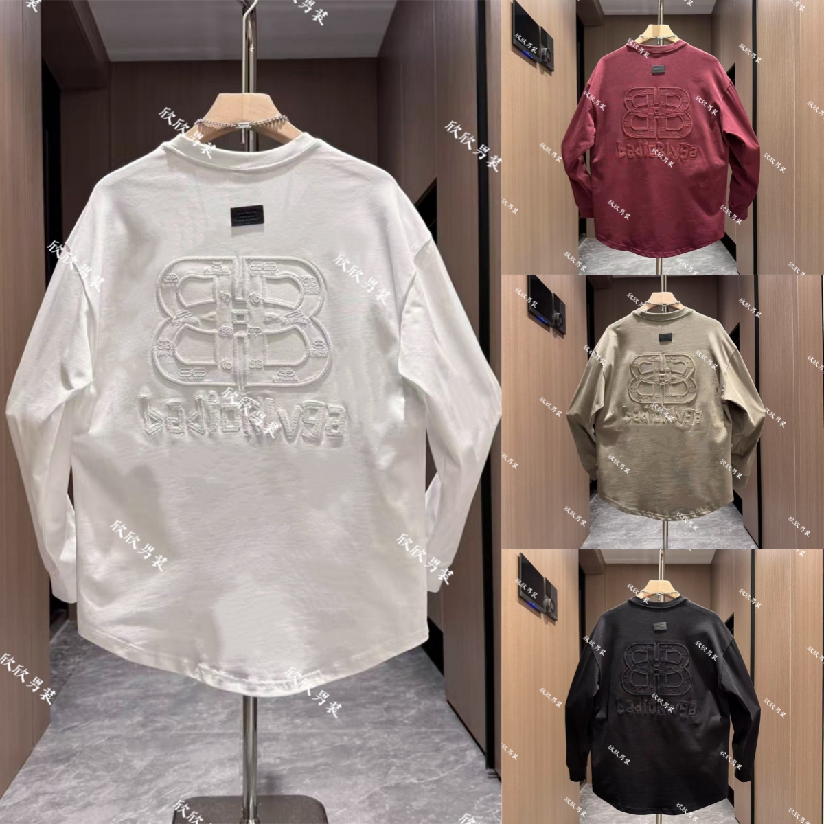 纯棉潮牌刺绣拉链袖设计师款痞帅时尚休闲男士上衣