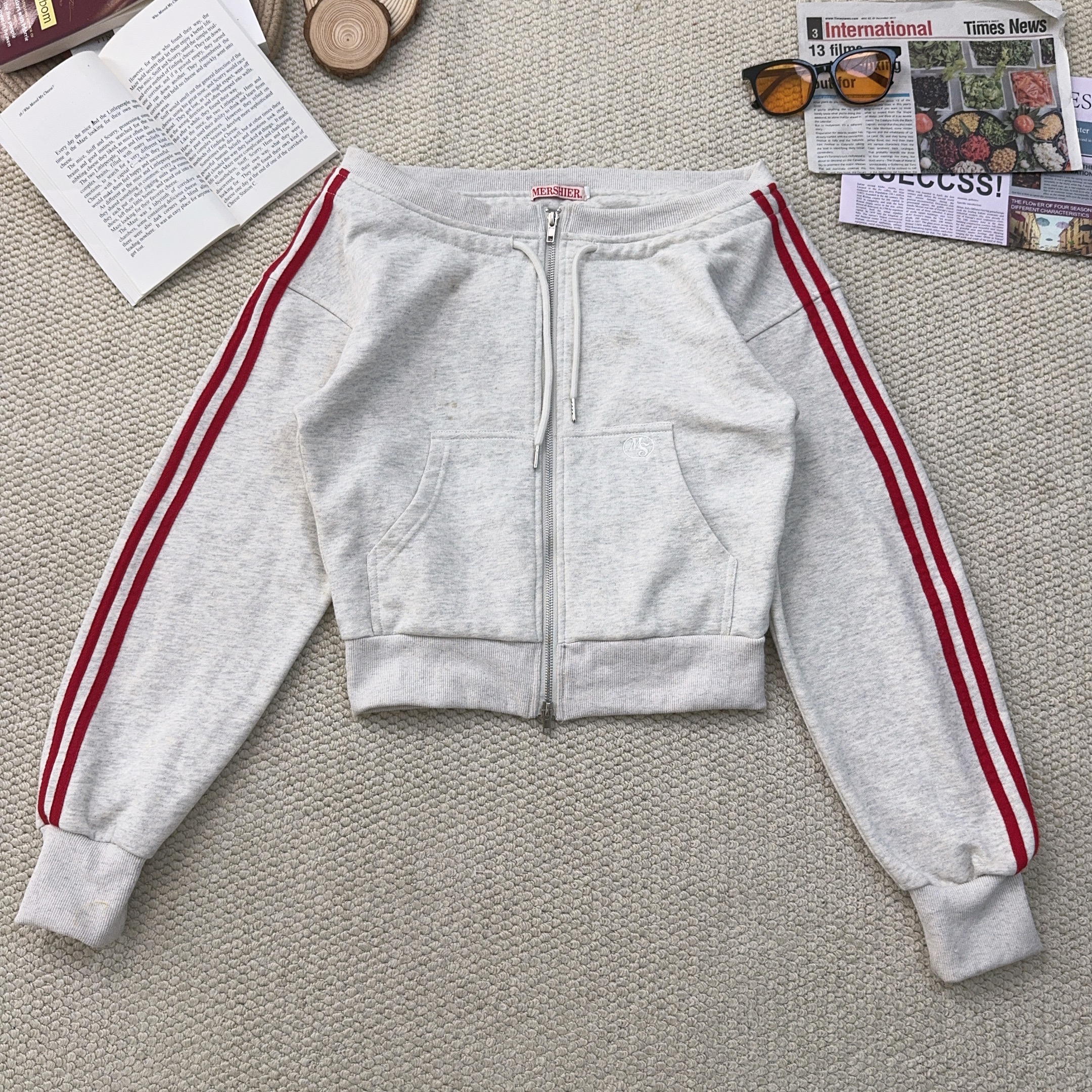 2025夏季新款休闲潮牌纯色一字肩长袖外套3386