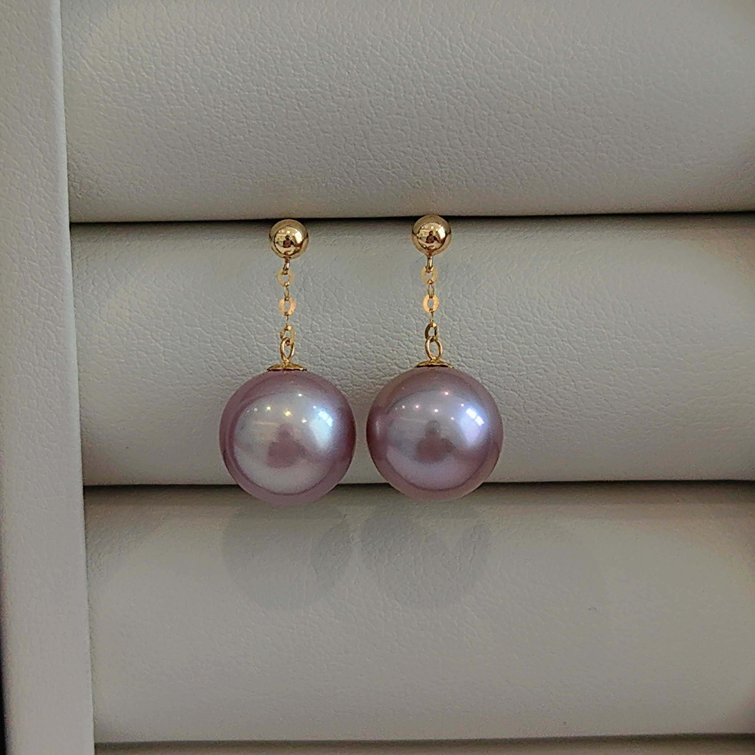 【悦陌珍珠】鎏金紫18k金淡水紫珠风在吹珍珠10-11百搭多样性发货发