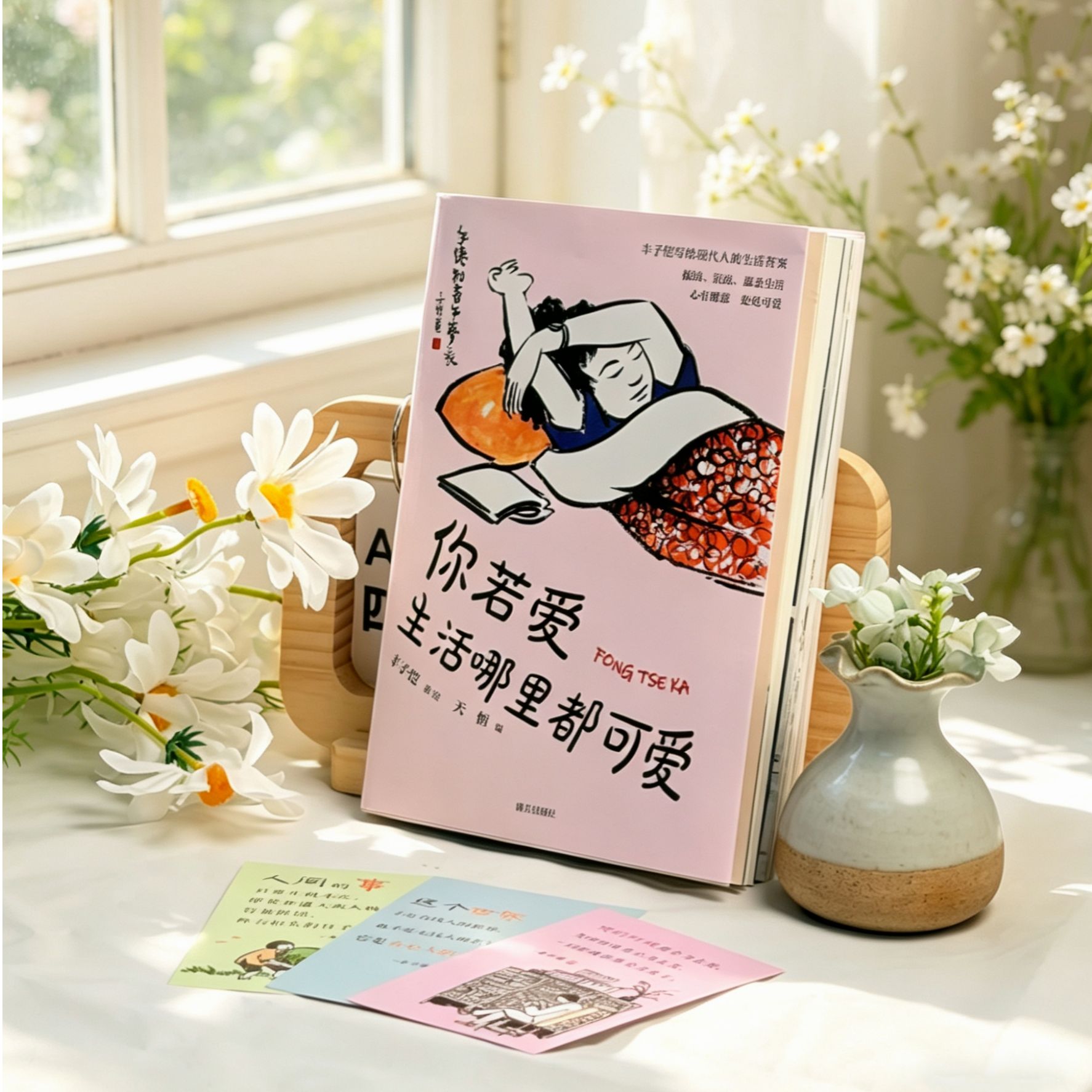 你若爱生活哪里都可爱+丰子恺儿童漫画书籍集治愈散文漫画合集