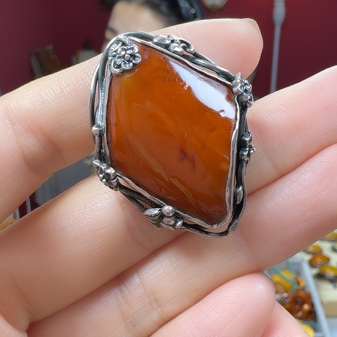 蜜蜡未镶嵌手链戒指