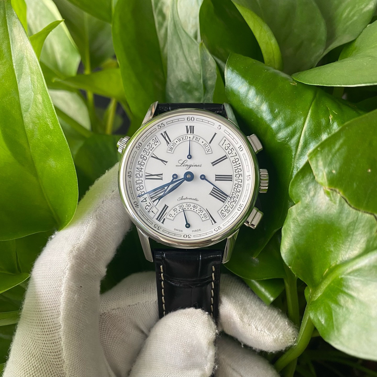 99新 Longines/浪琴 L4.797.4.71.2 自动机械 精钢 41毫米   