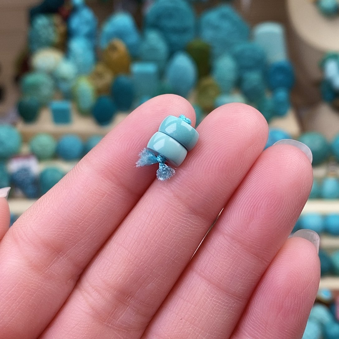 绿松石珠宝奇石未镶嵌7.5mm