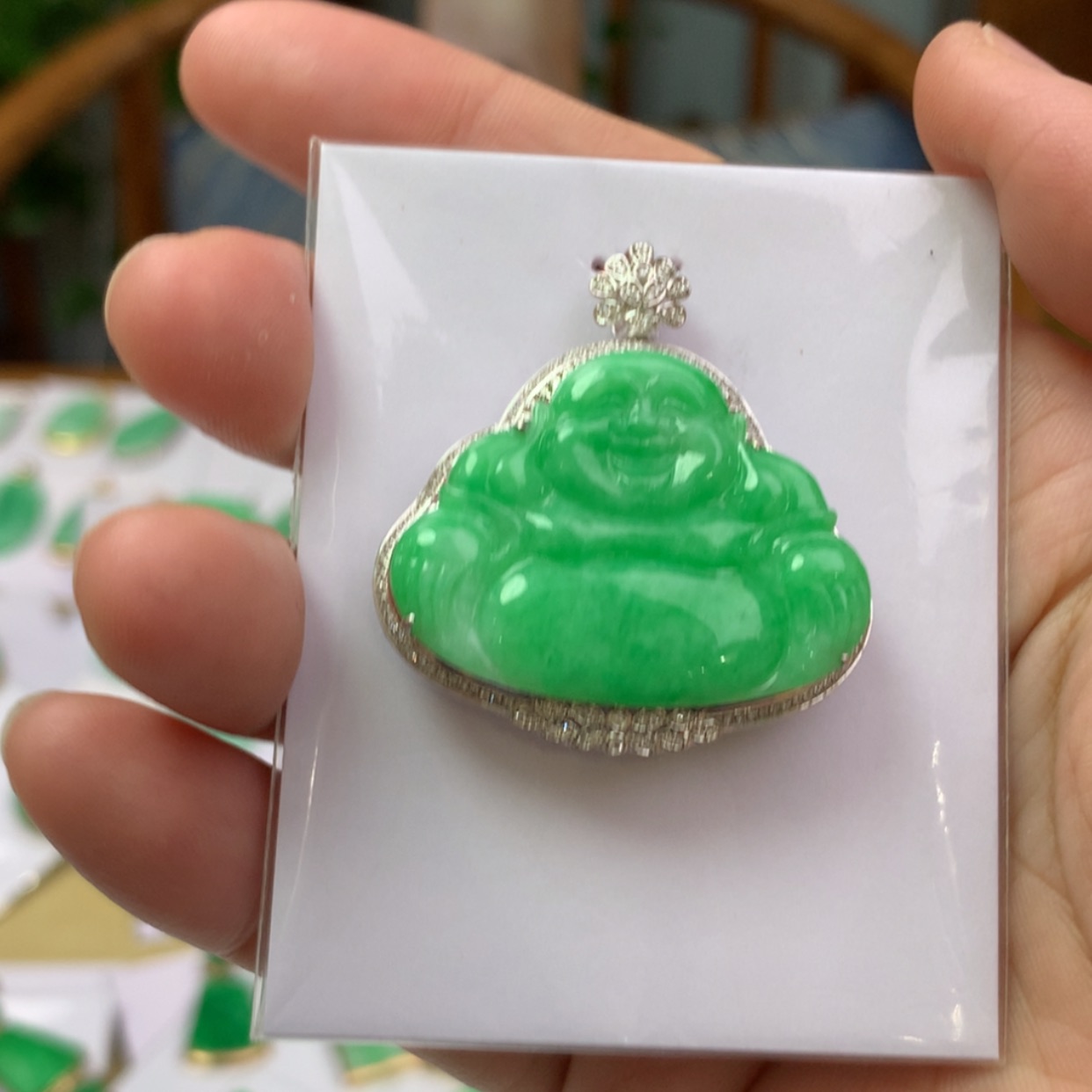 【闪购商品】翡翠颈饰18K金镶嵌翡翠首饰