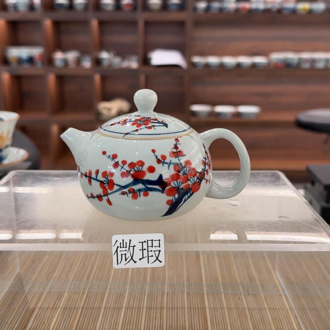 釉下手绘茶具微瑕