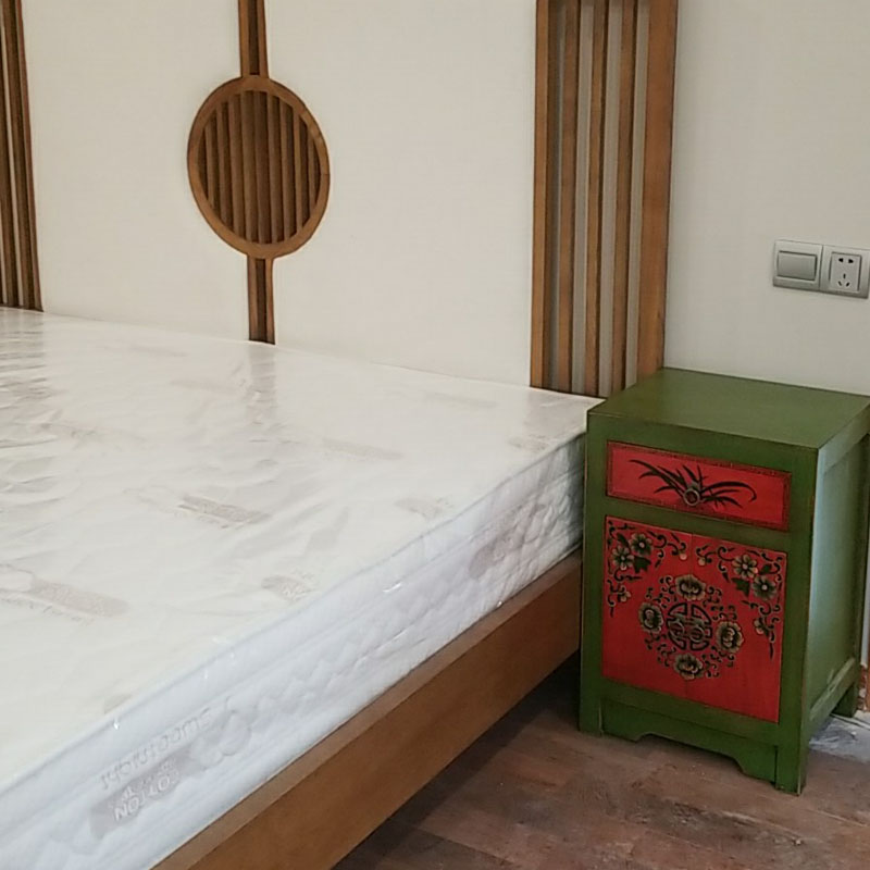 <一屉二门床头柜>新中式复古卧室床头柜书房茶室角柜40*35*60