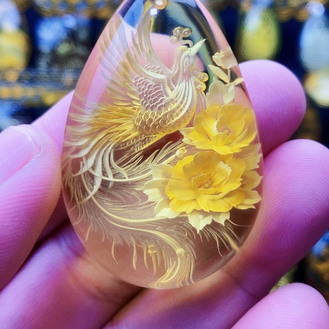 【闪购商品】金珀颈饰未镶嵌琥珀阴雕