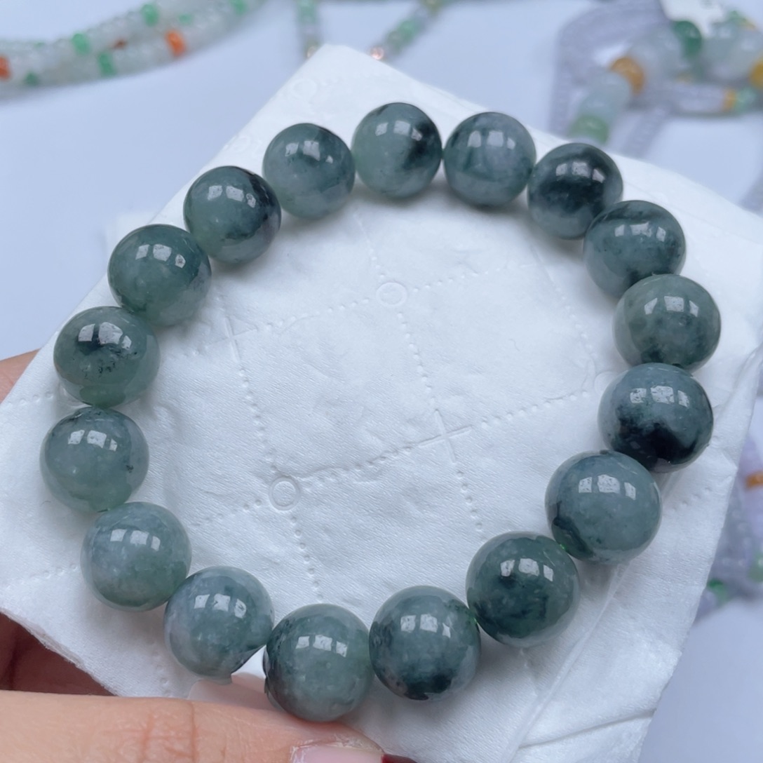 翡翠手链未镶嵌纯天然a货缅甸翡翠包邮