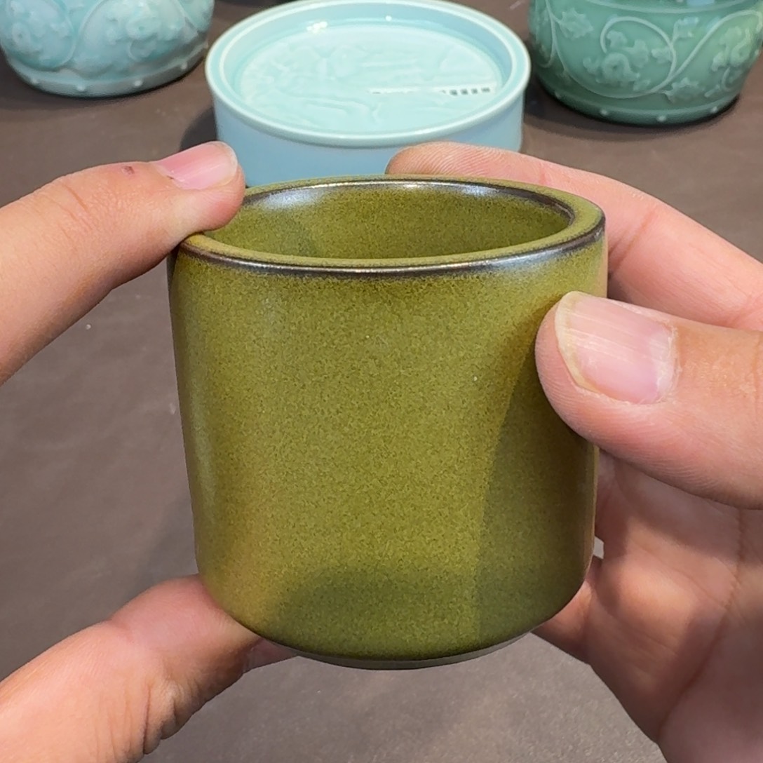 杯龙泉青瓷茶具微瑕