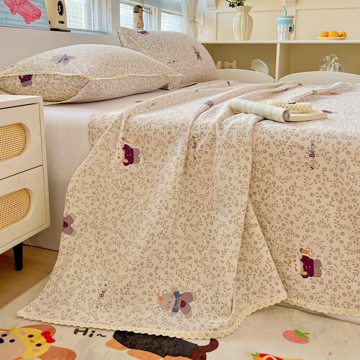 量化六层印花童被