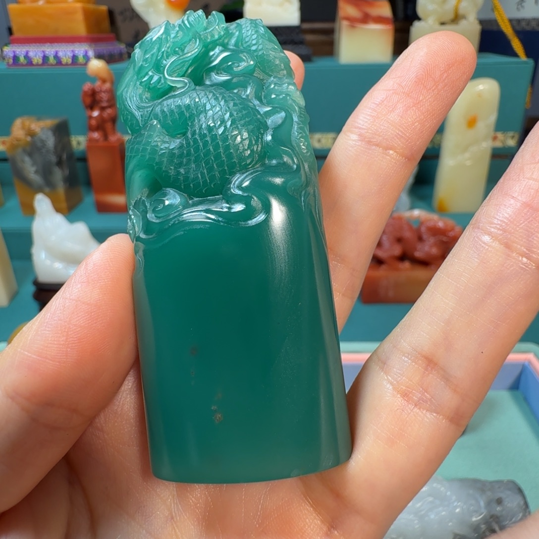 大***院寿山石印石雅安绿