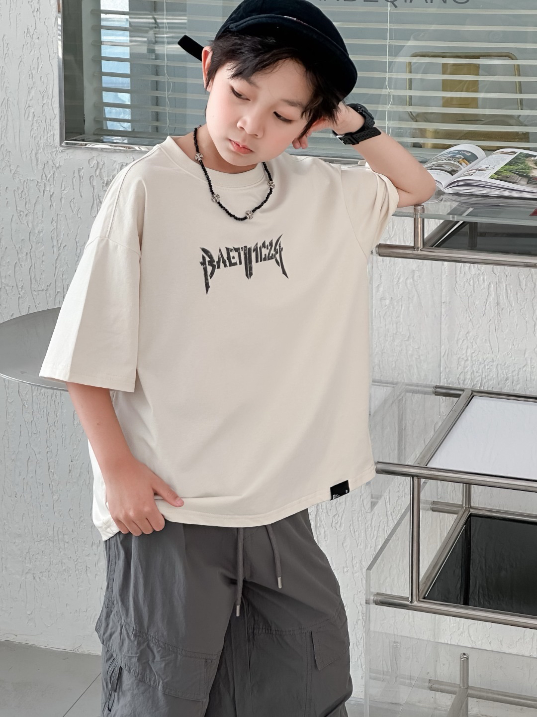 儿童夏季简约印字短袖2507